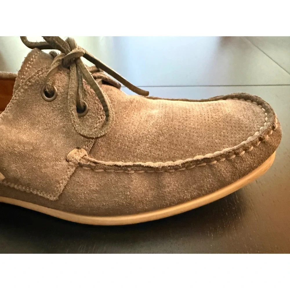 John Varvatos USA Mens Suede Boat Shoes Size 8M Gray Slip-On Deck Resortwear